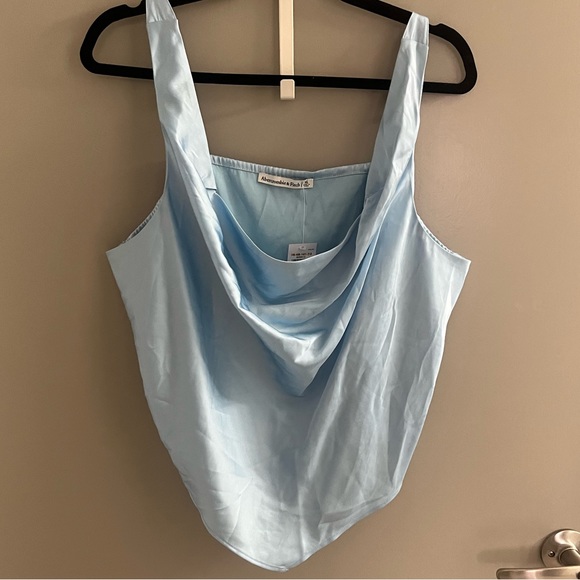Light Blue Satin Top - Picture 1 of 7